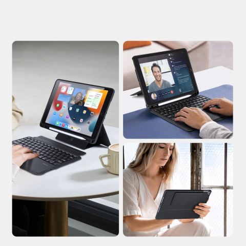 Etui z klawiaturą Bluetooth Dux Ducis DK Series do Apple iPad 7/8/9 10.2''/iPad Air 3/iPad Pro 10.5'' (2017) - czarne Etui z klawiaturą Bluetooth Dux Ducis DK Series do Apple iPad 7/8/9 10.2''/iPad Air 3/iPad Pro 10.5'' (2017) - czarne