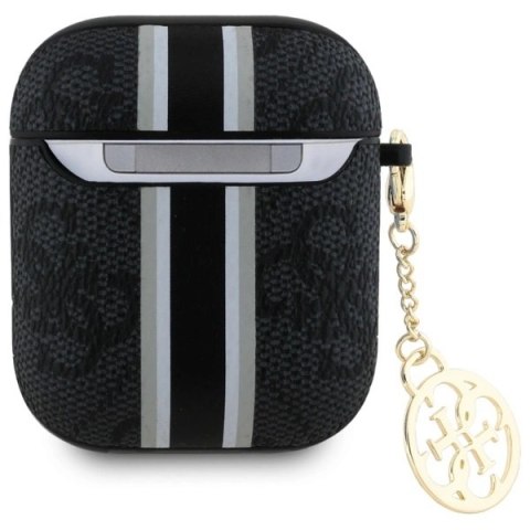 Guess GUA2P4RPSK AirPods 1/2 cover czarny/black 4G Printed Stripes Charm Guess GUA2P4RPSK AirPods 1/2 cover czarny/black 4G Printed Stripes Charm