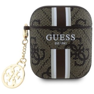 Guess GUA2P4RPSW AirPods 1/2 cover brązowy/brown 4G Printed Stripes Charm