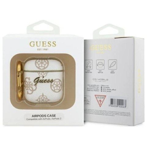 Guess GUA2PG4GPH AirPods 1/2 cover biały/white 4G Hook Guess GUA2PG4GPH AirPods 1/2 cover biały/white 4G Hook