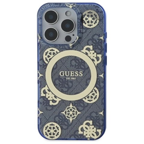Guess GUHMP16XH4PYEEB iPhone 16 Pro Max 6.9" niebieski/blue hardcase IML Peony On 4G Background MagSafe Guess GUHMP16XH4PYEEB iPhone 16 Pro Max 6.9" niebieski/blue hardcase IML Peony On 4G Background MagSafe