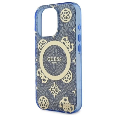 Guess GUHMP16XH4PYEEB iPhone 16 Pro Max 6.9" niebieski/blue hardcase IML Peony On 4G Background MagSafe Guess GUHMP16XH4PYEEB iPhone 16 Pro Max 6.9" niebieski/blue hardcase IML Peony On 4G Background MagSafe