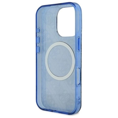 Guess GUHMP16XH4PYEEB iPhone 16 Pro Max 6.9" niebieski/blue hardcase IML Peony On 4G Background MagSafe Guess GUHMP16XH4PYEEB iPhone 16 Pro Max 6.9" niebieski/blue hardcase IML Peony On 4G Background MagSafe