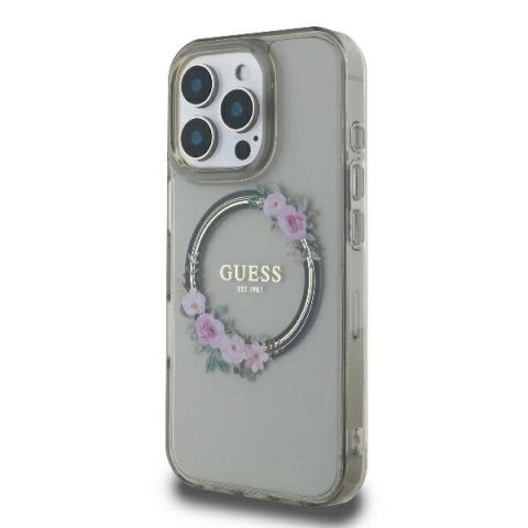 Guess GUHMP16XHFWFCK iPhone 16 Pro Max 6.9" czarny/black hardcase IML Flowers Wreath MagSafe Guess GUHMP16XHFWFCK iPhone 16 Pro Max 6.9" czarny/black hardcase IML Flowers Wreath MagSafe