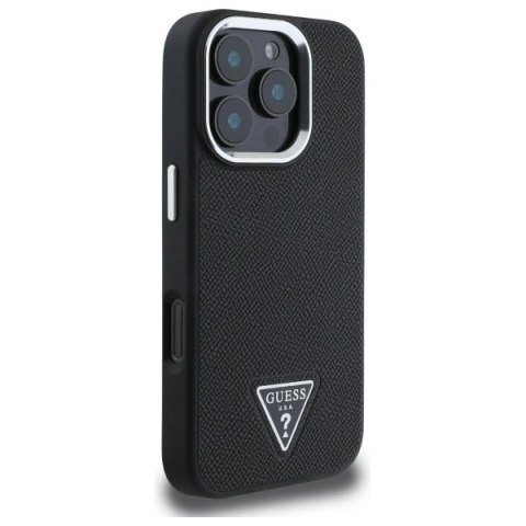 Guess GUHMP16XPGTSPSK iPhone 16 Pro Max 6.3" czarny/black hardcase Grained Triangle MagSafe Guess GUHMP16XPGTSPSK iPhone 16 Pro Max 6.3" czarny/black hardcase Grained Triangle MagSafe