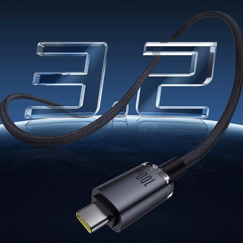 Kabel Baseus Crystal Shine CB000089 USB-C / USB-C USB3.2 100W 20Gbps 1.5m - czarny
