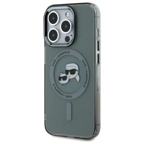 Karl Lagerfeld KLHMP15XHLSKCK iPhone 15 Pro Max 6.7" czarny/black hardcase IML Metal Karl&Choupette Head MagSafe
