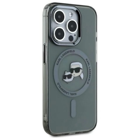 Karl Lagerfeld KLHMP15XHLSKCK iPhone 15 Pro Max 6.7" czarny/black hardcase IML Metal Karl&Choupette Head MagSafe