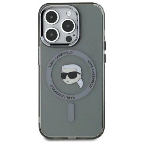 Karl Lagerfeld KLHMP15XHLSKIK iPhone 15 Pro Max 6.7" czarny/black hardcase IML Metal Karl Head MagSafe Karl Lagerfeld KLHMP15XHLSKIK iPhone 15 Pro Max 6.7" czarny/black hardcase IML Metal Karl Head MagSafe
