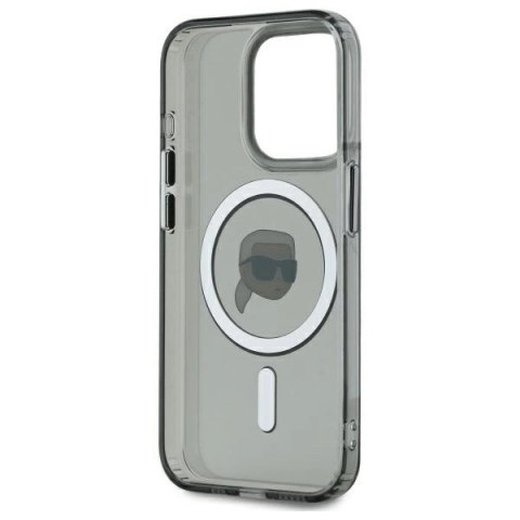Karl Lagerfeld KLHMP15XHLSKIK iPhone 15 Pro Max 6.7" czarny/black hardcase IML Metal Karl Head MagSafe Karl Lagerfeld KLHMP15XHLSKIK iPhone 15 Pro Max 6.7" czarny/black hardcase IML Metal Karl Head MagSafe