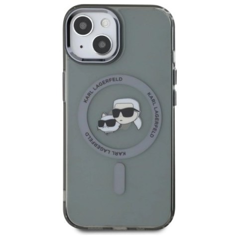 Karl Lagerfeld KLHMP15SHLSKCK iPhone 15 6.1" czarny/black hardcase IML Metal Karl&Choupette Head MagSafe Karl Lagerfeld KLHMP15SHLSKCK iPhone 15 6.1" czarny/black hardcase IML Metal Karl&Choupette Head MagSafe