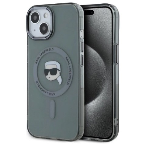 Karl Lagerfeld KLHMP15SHLSKIK iPhone 15 6.1" czarny/black hardcase IML Metal Karl Head MagSafe Karl Lagerfeld KLHMP15SHLSKIK iPhone 15 6.1" czarny/black hardcase IML Metal Karl Head MagSafe