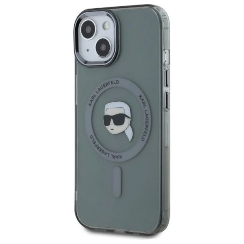 Karl Lagerfeld KLHMP15SHLSKIK iPhone 15 6.1" czarny/black hardcase IML Metal Karl Head MagSafe Karl Lagerfeld KLHMP15SHLSKIK iPhone 15 6.1" czarny/black hardcase IML Metal Karl Head MagSafe