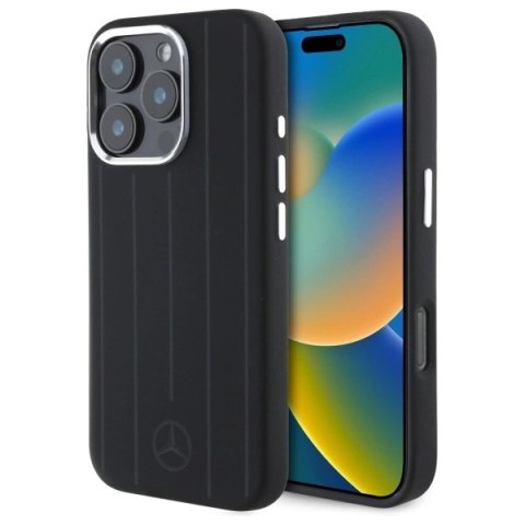 Mercedes MEHMP16L23SUVSK iPhone 16 Pro 6.3" czarny/black hardcase Silicone Vertical Tonal Stripes MagSafe Mercedes MEHMP16L23SUVSK iPhone 16 Pro 6.3" czarny/black hardcase Silicone Vertical Tonal Stripes MagSafe