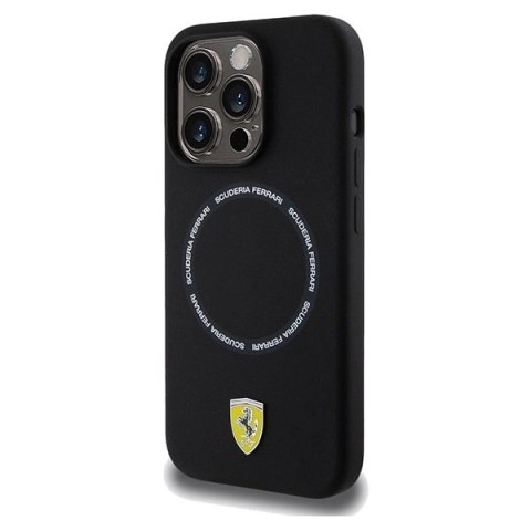 Etui Ferrari Printed Ring MagSafe na iPhone 15 Pro Max - czarne Etui Ferrari Printed Ring MagSafe na iPhone 15 Pro Max - czarne