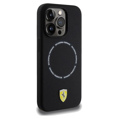 Etui Ferrari Printed Ring MagSafe na iPhone 15 Pro Max - czarne Etui Ferrari Printed Ring MagSafe na iPhone 15 Pro Max - czarne