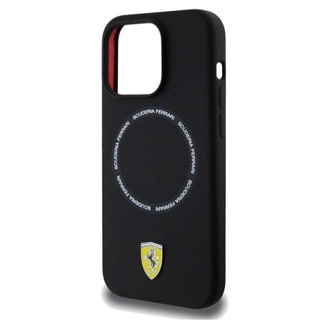 Etui Ferrari Printed Ring MagSafe na iPhone 15 Pro Max - czarne Etui Ferrari Printed Ring MagSafe na iPhone 15 Pro Max - czarne