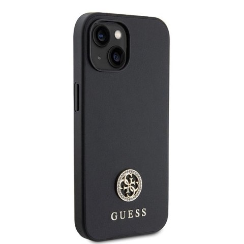 Etui Guess Strass Metal Logo do iPhone 15 - czarne
