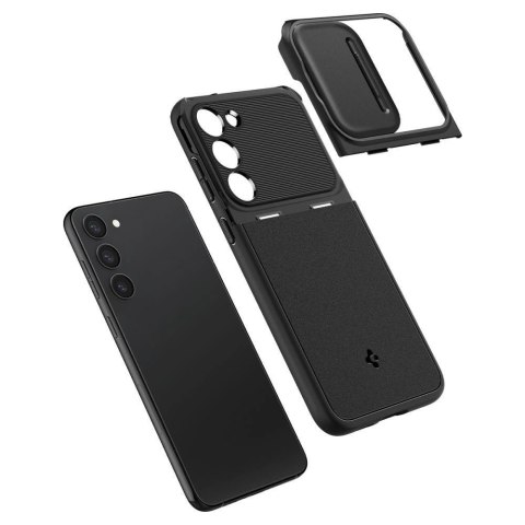 Etui Spigen Optik Armor na Samsung Galaxy S23 - czarne Etui Spigen Optik Armor na Samsung Galaxy S23 - czarne