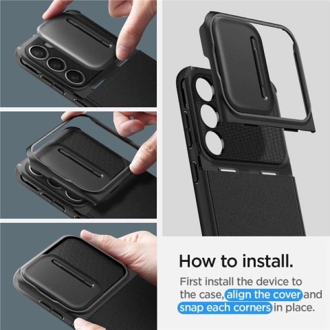 Etui Spigen Optik Armor na Samsung Galaxy S23 - czarne Etui Spigen Optik Armor na Samsung Galaxy S23 - czarne