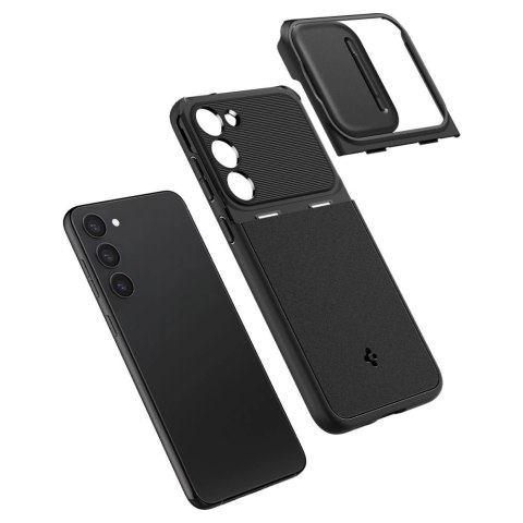Etui Spigen Optik Armor na Samsung Galaxy S23 - czarne Etui Spigen Optik Armor na Samsung Galaxy S23 - czarne