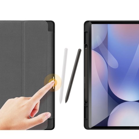 Etui z ekoskóry Dux Ducis Domo z podstawką do Samsung Tab S10+ / S9+ / S9 FE+ - czarne Etui z ekoskóry Dux Ducis Domo z podstawką do Samsung Tab S10+ / S9+ / S9 FE+ - czarne