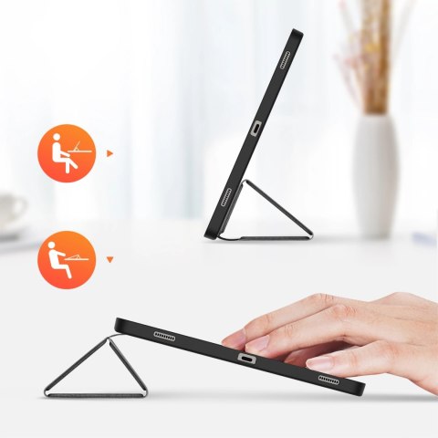 Etui z ekoskóry Dux Ducis Domo z podstawką do Samsung Tab S10+ / S9+ / S9 FE+ - czarne Etui z ekoskóry Dux Ducis Domo z podstawką do Samsung Tab S10+ / S9+ / S9 FE+ - czarne
