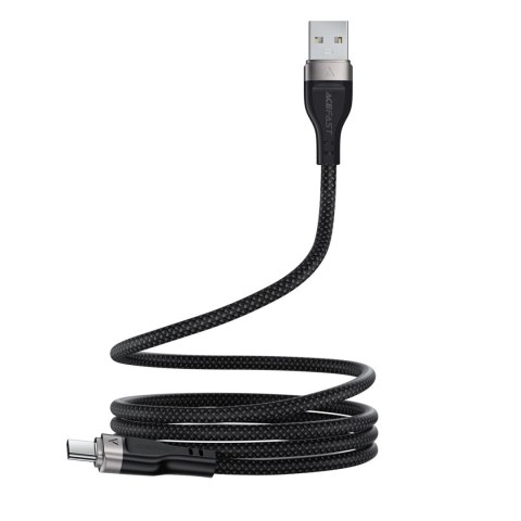 Kabel Acefast C11-04 USB-A - USB-C 3A 1,2 m w magnetycznym oplocie - czarny Kabel Acefast C11-04 USB-A - USB-C 3A 1,2 m w magnetycznym oplocie - czarny