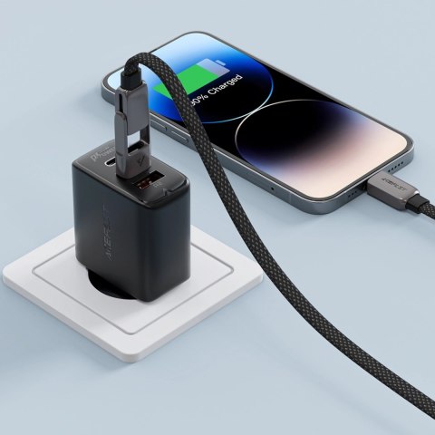 Kabel Acefast C13-04 USB-C - USB-A / USB-C 480Mb/s 3A 1.2m - czarny Kabel Acefast C13-04 USB-C - USB-A / USB-C 480Mb/s 3A 1.2m - czarny