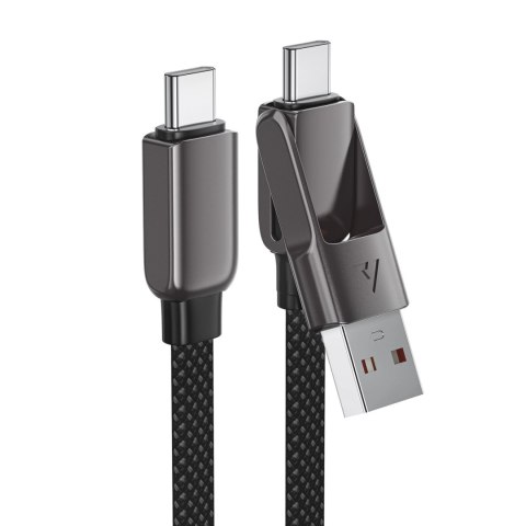 Kabel Acefast C13-05 USB-C - USB-A / USB-C 480Mb/s 3A 0.2m - czarny Kabel Acefast C13-05 USB-C - USB-A / USB-C 480Mb/s 3A 0.2m - czarny