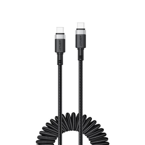 Kabel Acefast C14-03 USB-C - USB-C sprężynowy 480Mb/s 3A 1.2m - czarny Kabel Acefast C14-03 USB-C - USB-C sprężynowy 480Mb/s 3A 1.2m - czarny