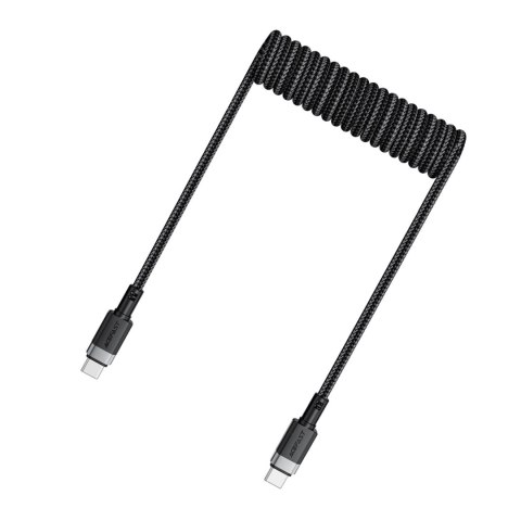 Kabel Acefast C14-03 USB-C - USB-C sprężynowy 480Mb/s 3A 1.2m - czarny Kabel Acefast C14-03 USB-C - USB-C sprężynowy 480Mb/s 3A 1.2m - czarny