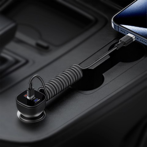 Kabel Acefast C14-04 USB-A - USB-C sprężynowy 480Mb/s 3A 1.2m - czarny Kabel Acefast C14-04 USB-A - USB-C sprężynowy 480Mb/s 3A 1.2m - czarny