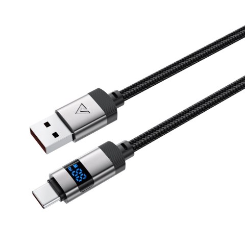 Kabel Acefast C15-04 USB-A - USB-C z wyświetlaczem 480Mb/s 66W 1.2m - czarny Kabel Acefast C15-04 USB-A - USB-C z wyświetlaczem 480Mb/s 66W 1.2m - czarny