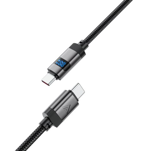Kabel Acefast C15-04 USB-C - USB-C z wyświetlaczem 480Mb/s 66W 1.2m - czarny Kabel Acefast C15-04 USB-C - USB-C z wyświetlaczem 480Mb/s 66W 1.2m - czarny