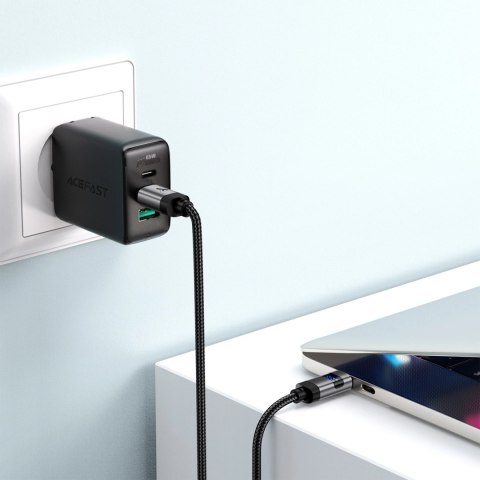 Kabel Acefast C15-04 USB-C - USB-C z wyświetlaczem 480Mb/s 66W 1.2m - czarny Kabel Acefast C15-04 USB-C - USB-C z wyświetlaczem 480Mb/s 66W 1.2m - czarny