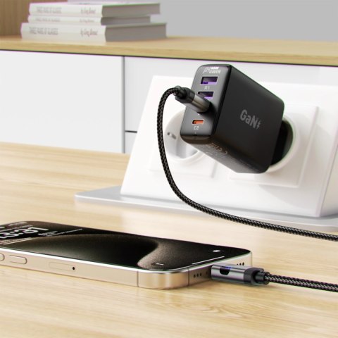 Kabel Acefast C15-04 USB-C - USB-C z wyświetlaczem 480Mb/s 66W 1.2m - czarny Kabel Acefast C15-04 USB-C - USB-C z wyświetlaczem 480Mb/s 66W 1.2m - czarny