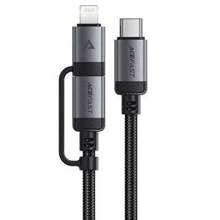 Kabel Acefast C20-01 USB-C - USB-C/Lightning 60W/30W 480Mb/s 3A 1.2m - czarny