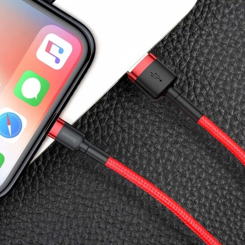 Kabel Baseus Cafule USB-A / Lightning 2A QC 3.0 3 m - czerwony Kabel Baseus Cafule USB-A / Lightning 2A QC 3.0 3 m - czerwony