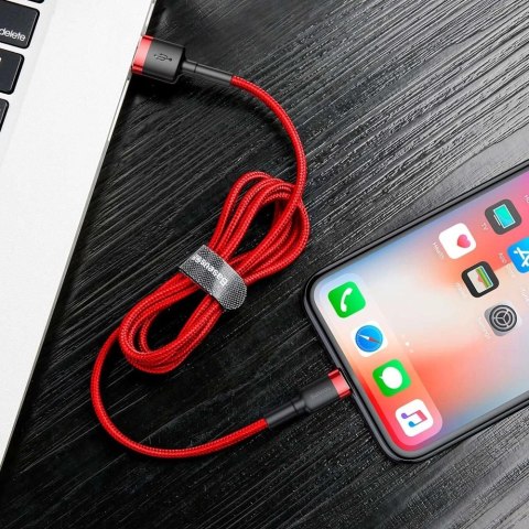 Kabel Baseus Cafule USB-A / Lightning 2A QC 3.0 3 m - czerwony Kabel Baseus Cafule USB-A / Lightning 2A QC 3.0 3 m - czerwony