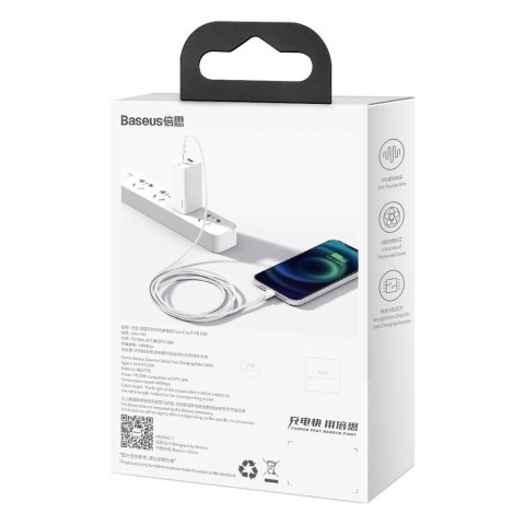 Kabel Baseus Superior Series USB-C / Lightning PD 20W 1 m - biały Kabel Baseus Superior Series USB-C / Lightning PD 20W 1 m - biały
