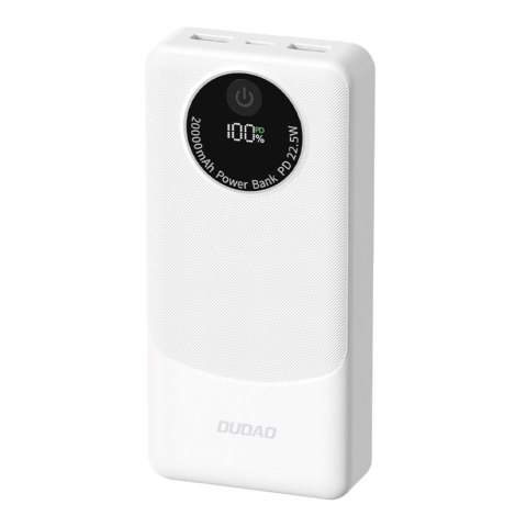 Powerbank Dudao K12Pro 22,5W PD 20000mAh USB-A, USB-C - biały Powerbank Dudao K12Pro 22,5W PD 20000mAh USB-A, USB-C - biały