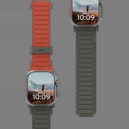 Silikonowy dwustronny pasek magnetyczny UAG Pathfinder do Apple Watch 42 / 44 / 45 / 46 / 49mm - szare-pomarańczowe Silikonowy dwustronny pasek magnetyczny UAG Pathfinder do Apple Watch 42 / 44 / 45 / 46 / 49mm - szare-pomarańczowe