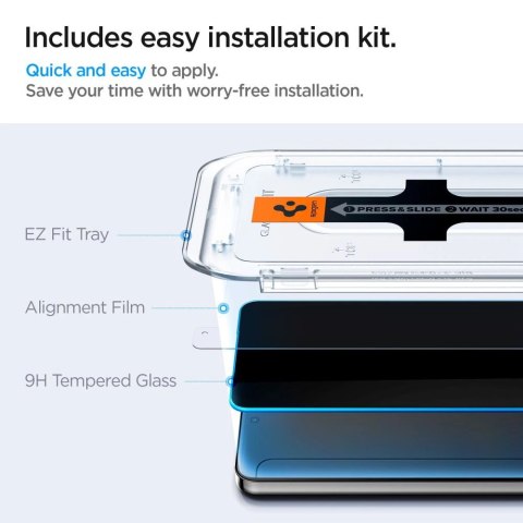 Szkło hartowane Spigen Glas.tR EZ Fit Privacy na Samsung Galaxy S24+ - 2 szt. Szkło hartowane Spigen Glas.tR EZ Fit Privacy na Samsung Galaxy S24+ - 2 szt.
