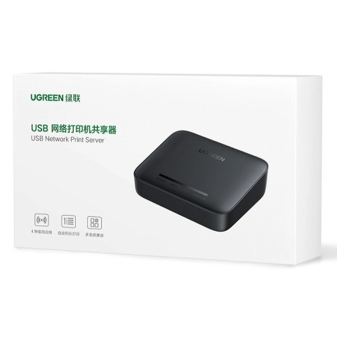 Ugreen zewnętrzna karta sieciowa adapter do drukarki czarny (CM428) Ugreen zewnętrzna karta sieciowa adapter do drukarki czarny (CM428)