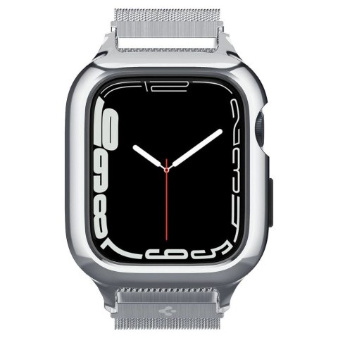 Zestaw etui i pasek Spigen Metal Fit Pro na Apple Watch 4/5/6/7/8/9/SE (44 / 45 mm) - srebrny Zestaw etui i pasek Spigen Metal Fit Pro na Apple Watch 4/5/6/7/8/9/SE (44 / 45 mm) - srebrny