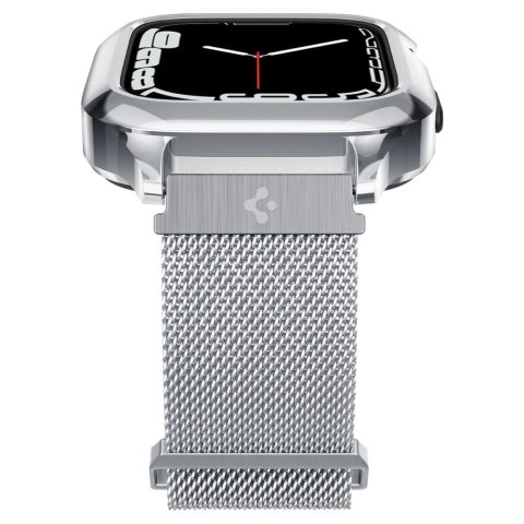 Zestaw etui i pasek Spigen Metal Fit Pro na Apple Watch 4/5/6/7/8/9/SE (44 / 45 mm) - srebrny Zestaw etui i pasek Spigen Metal Fit Pro na Apple Watch 4/5/6/7/8/9/SE (44 / 45 mm) - srebrny