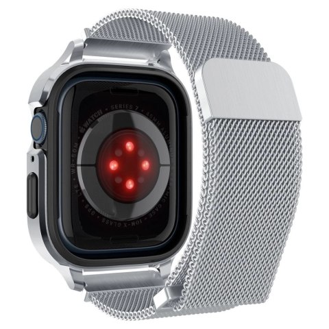 Zestaw etui i pasek Spigen Metal Fit Pro na Apple Watch 4/5/6/7/8/9/SE (44 / 45 mm) - srebrny Zestaw etui i pasek Spigen Metal Fit Pro na Apple Watch 4/5/6/7/8/9/SE (44 / 45 mm) - srebrny
