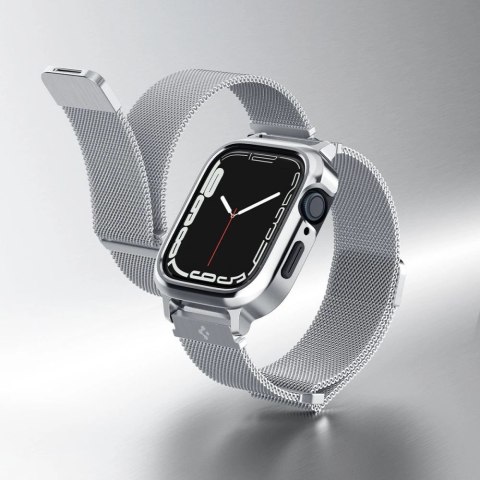 Zestaw etui i pasek Spigen Metal Fit Pro na Apple Watch 4/5/6/7/8/9/SE (44 / 45 mm) - srebrny Zestaw etui i pasek Spigen Metal Fit Pro na Apple Watch 4/5/6/7/8/9/SE (44 / 45 mm) - srebrny