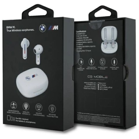 BMW słuchawki Bluetooth BMBEMIATP20LOH TWS + stacja dokująca biały/white Printed Logos BMW słuchawki Bluetooth BMBEMIATP20LOH TWS + stacja dokująca biały/white Printed Logos